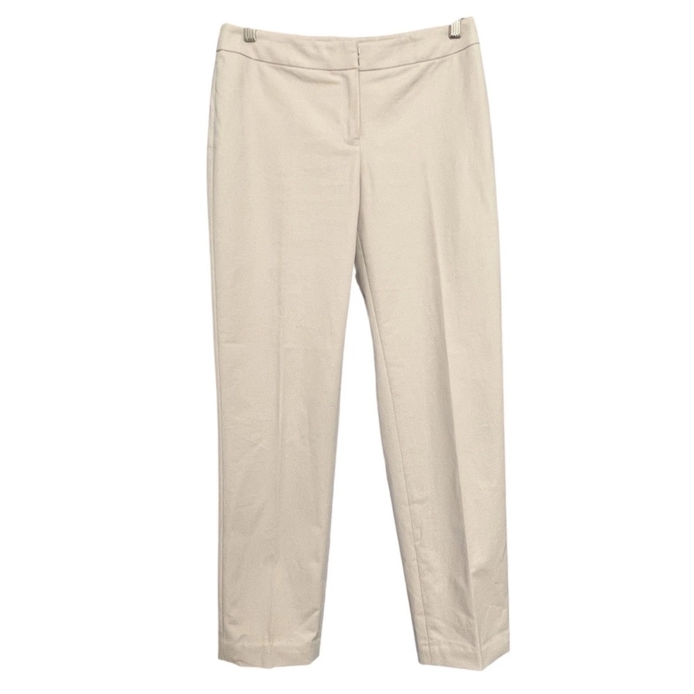 Lafayette 148 Classic Pants SZ 4 Beige Straight Office Career Mid Rise